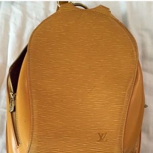 Authentic LOUIS VUITTON Mabillon Backpack Bag Epi Leather Yellow